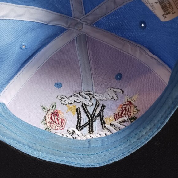 New York Yankees One Size Embroidered Roses Embellished  Snapback Baseball Cap - Picture 9 of 15